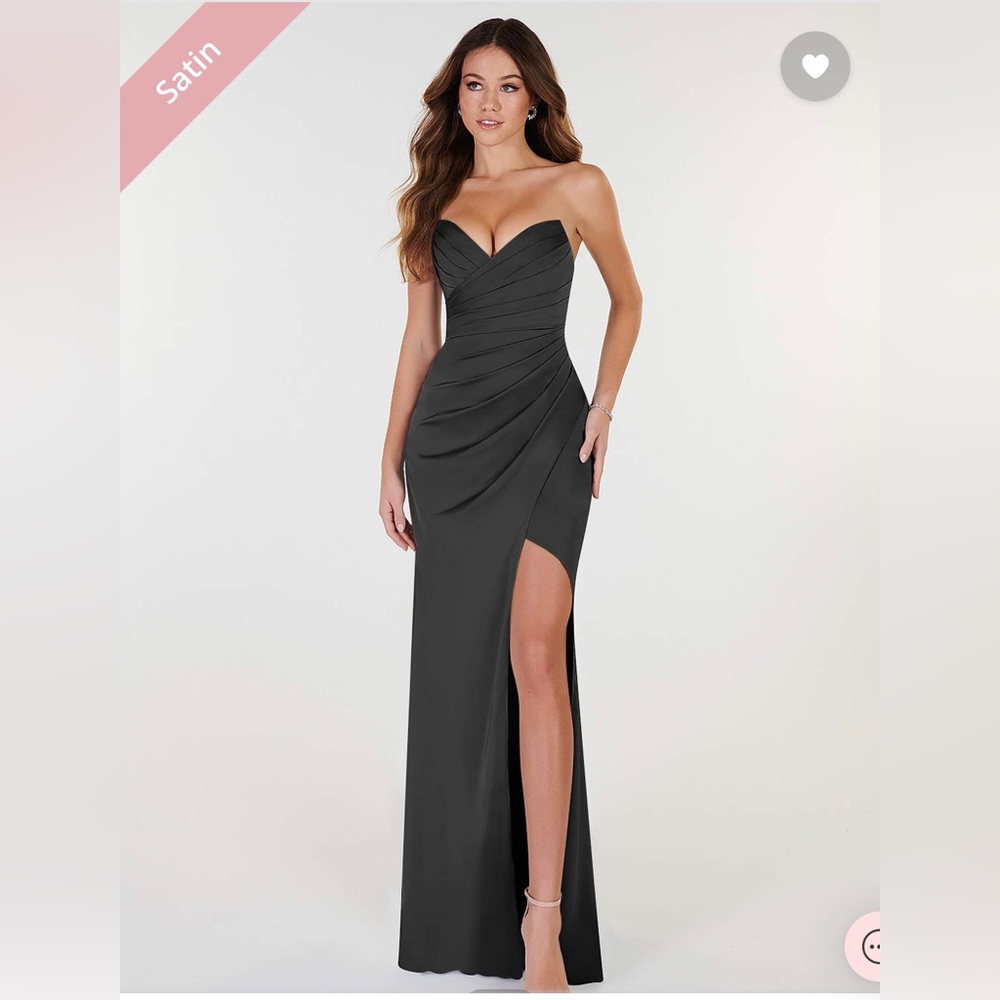 Black Yola Satin Dress